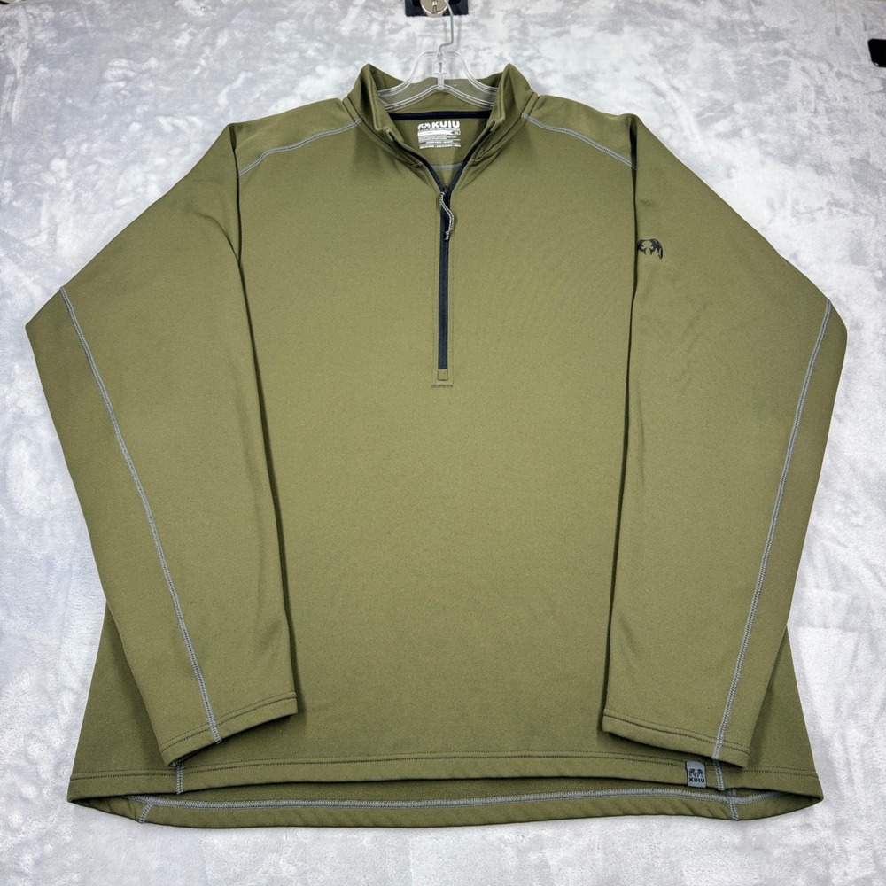 KUIU Peloton 200 Zip-T Hunting Mid Layer Mens 3XL Olive Green Karuishi Fleece